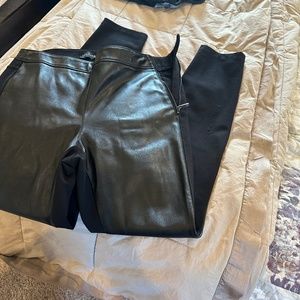 Leather knit leggings